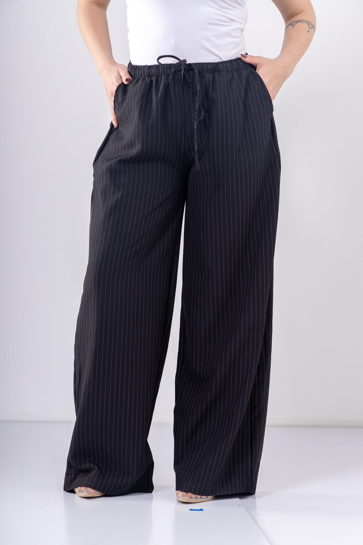 Black Pinstriped Pants