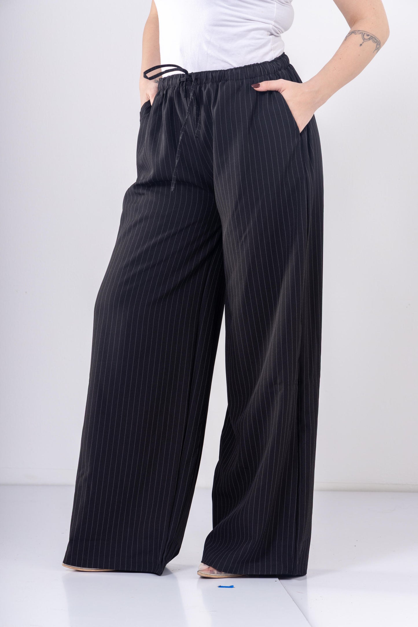 Black Pinstriped Pants
