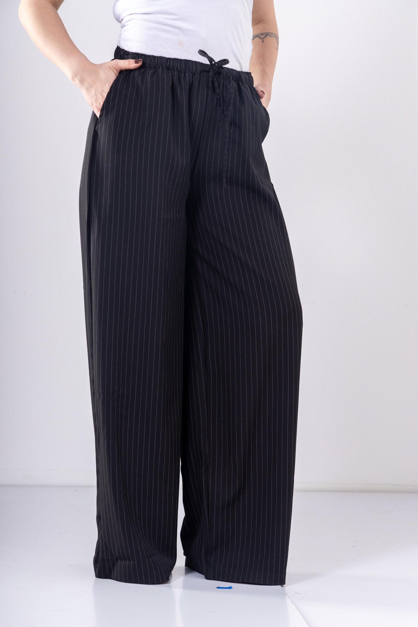 Black Pinstriped Pants