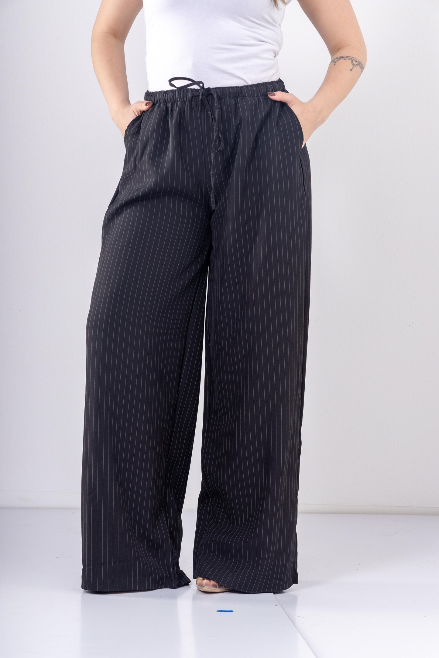 Black Pinstriped Pants