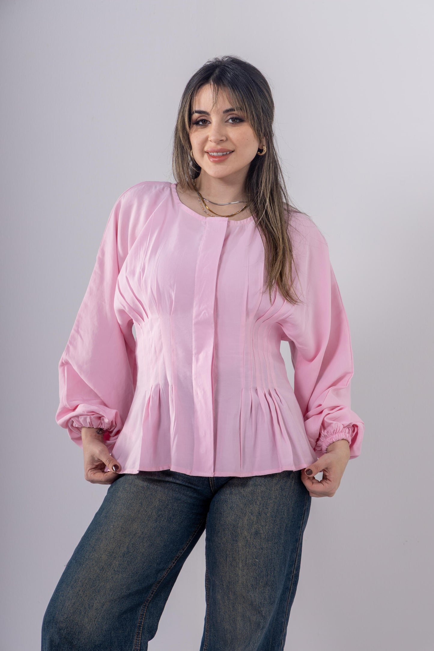 Pintuck Shirt In Pink