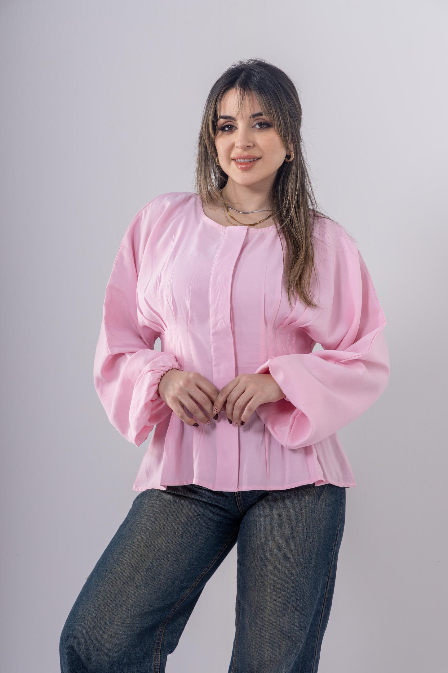 Pintuck Shirt In Pink