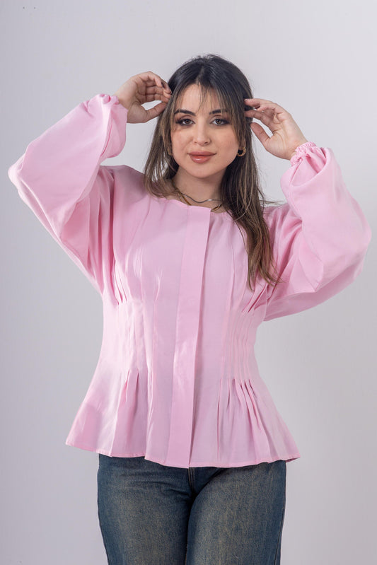 Pintuck Shirt In Pink
